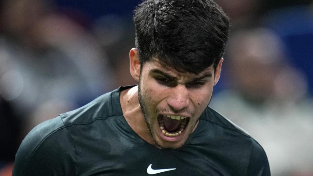 Carlos Alcaraz, durante un partido de tenis