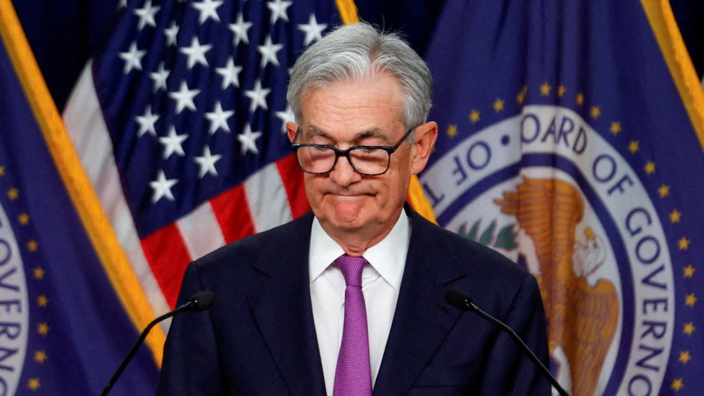 El presidente de la Fed, Jerome Powell, durante una rueda de prensa.