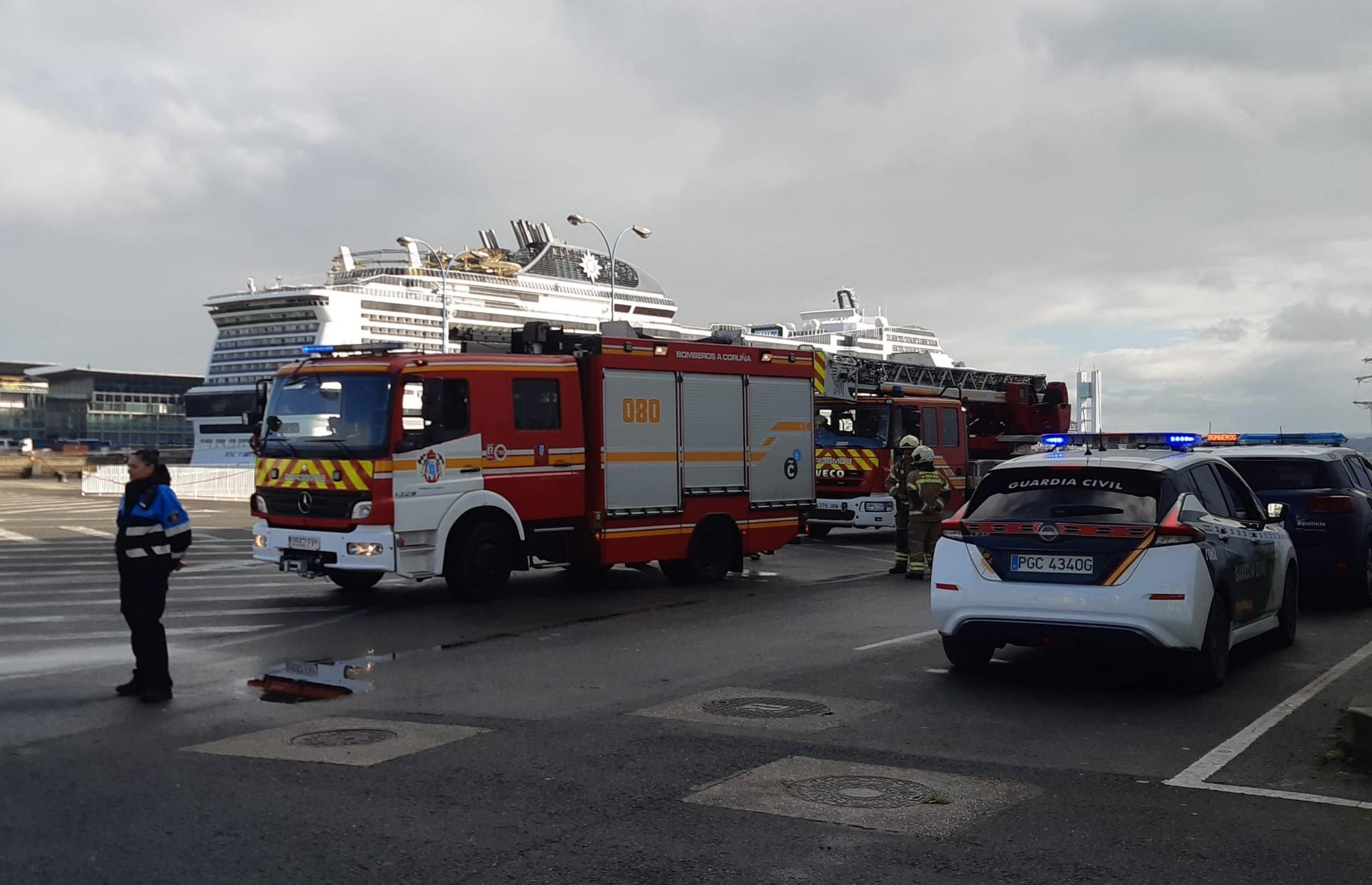 Simulacro esta mañana en el Puerto de A Coruña (Autoridad Portuaria de A Coruña).