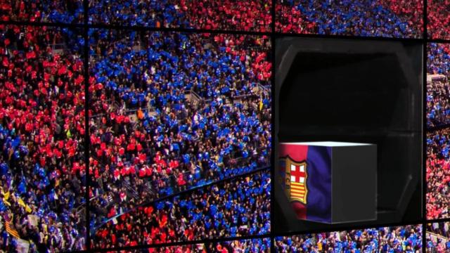 Simulación del espacio reservado para una urna dentro del Camp Nou.