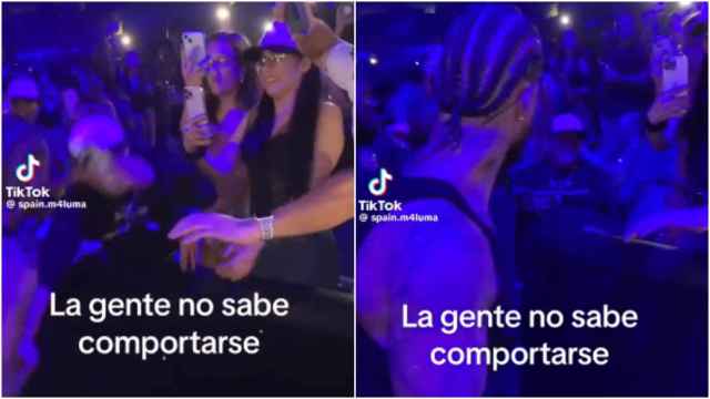 Capturas del vídeo del encontronazo entre Maluma y un fan.