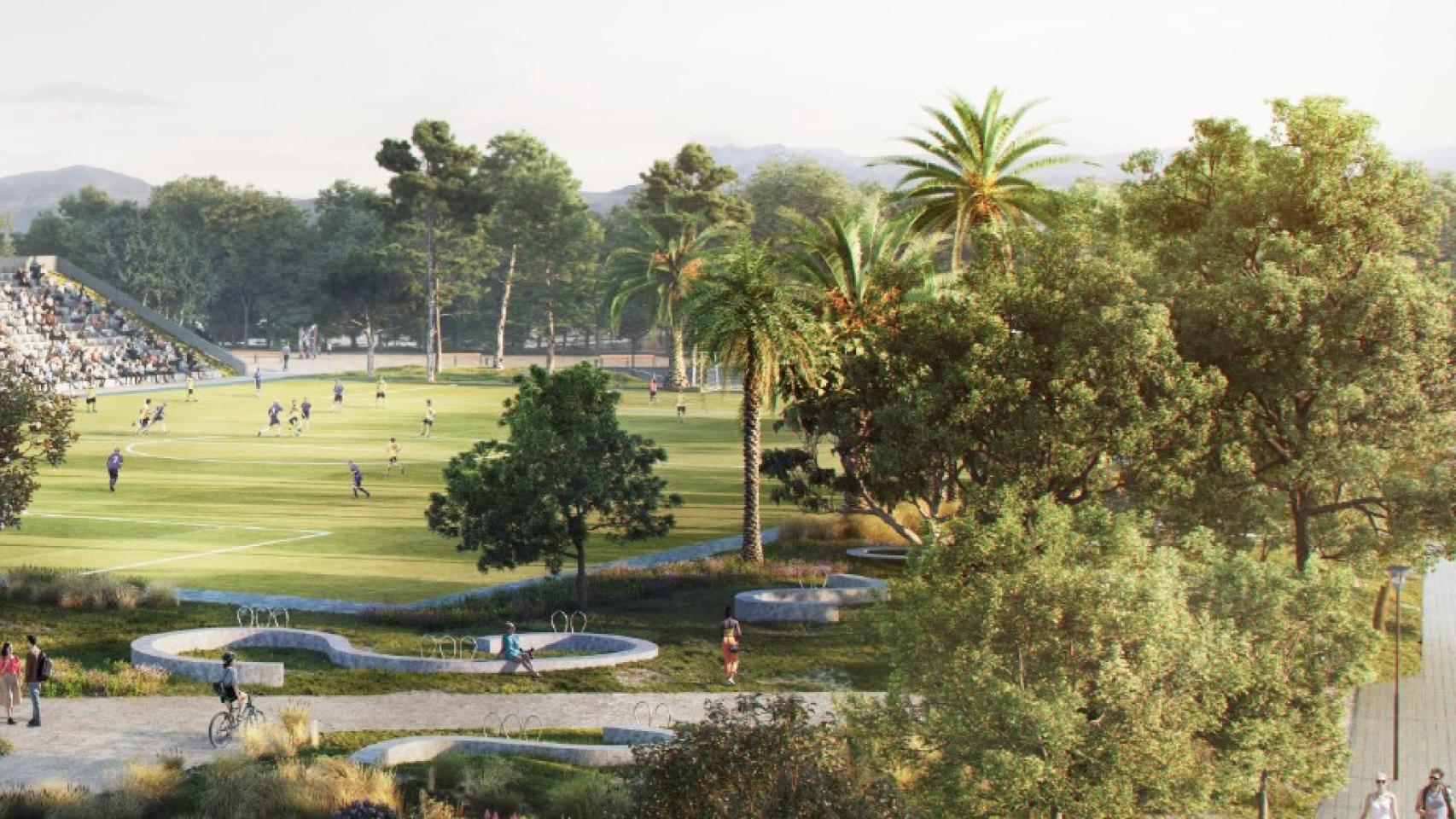 Recreación virtual del que será el mayor parque deportivo de la ciudad de Alicante.