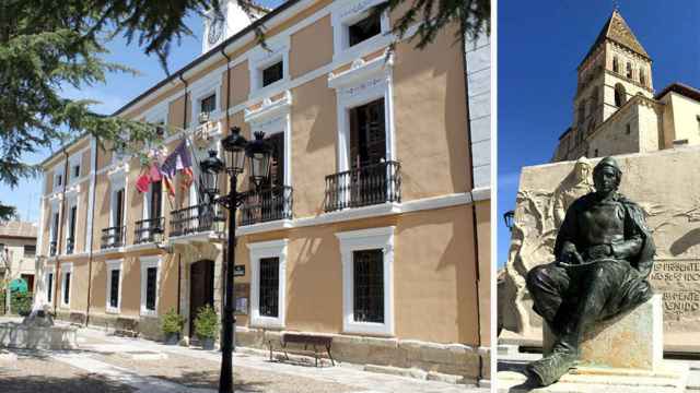 El Ayuntamiento de Paredes de Nava y el monumento en honor a Jorge Manrique