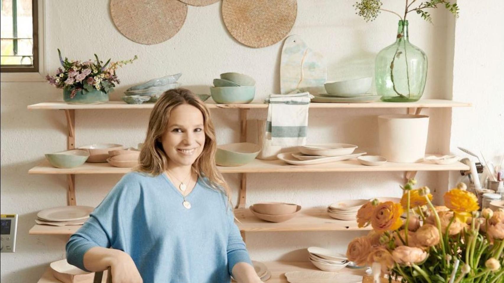 María Vega de Seoane, en su taller.