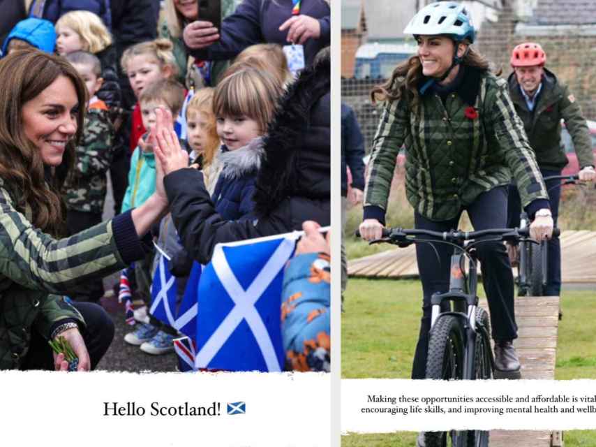 Kate, saludando a la gente y montando en bicicleta durante su visita escocesa.