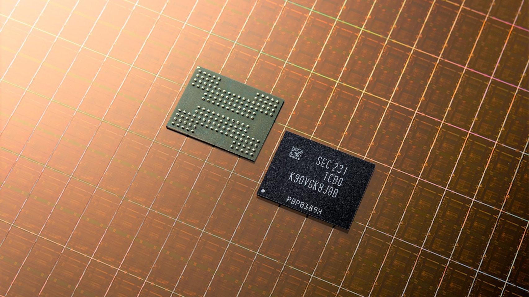 Chips de memoria NAND de Samsung como los usados en SSD
