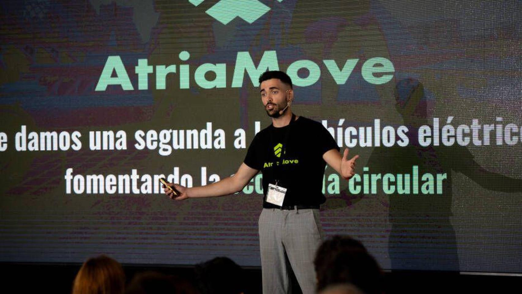 El fundador y CEO de Atriamove, Miguel Romero, durante una presentación del proyecto disruptor.