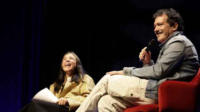 Antonio Banderas, en su charla con Alessandra García en el Teatro del Soho.