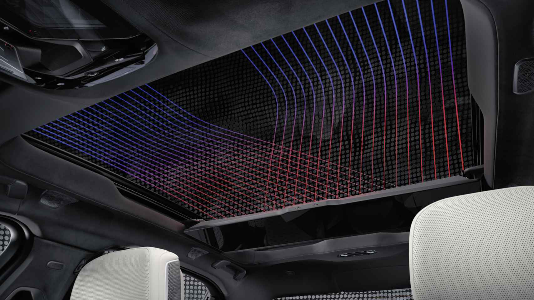 El techo del BMW Serie 7 está iluminado con luces de led.