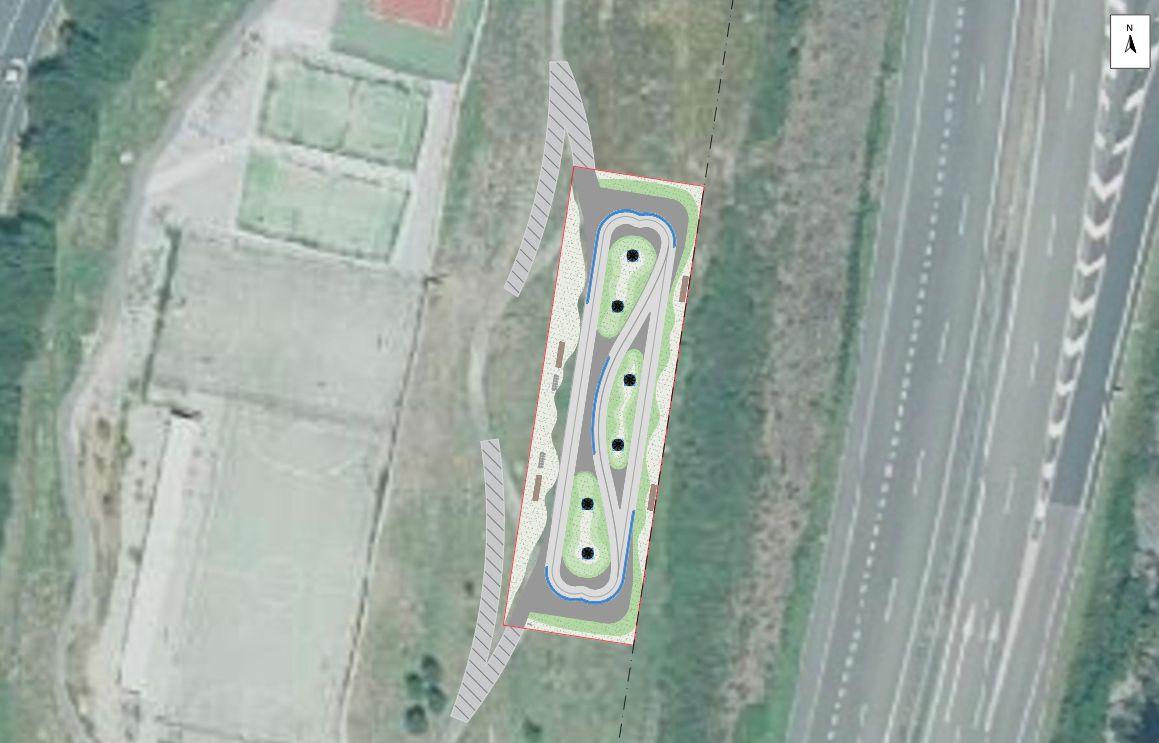 Ubicación del circuito de pump track de Miño (Concello de Miño).