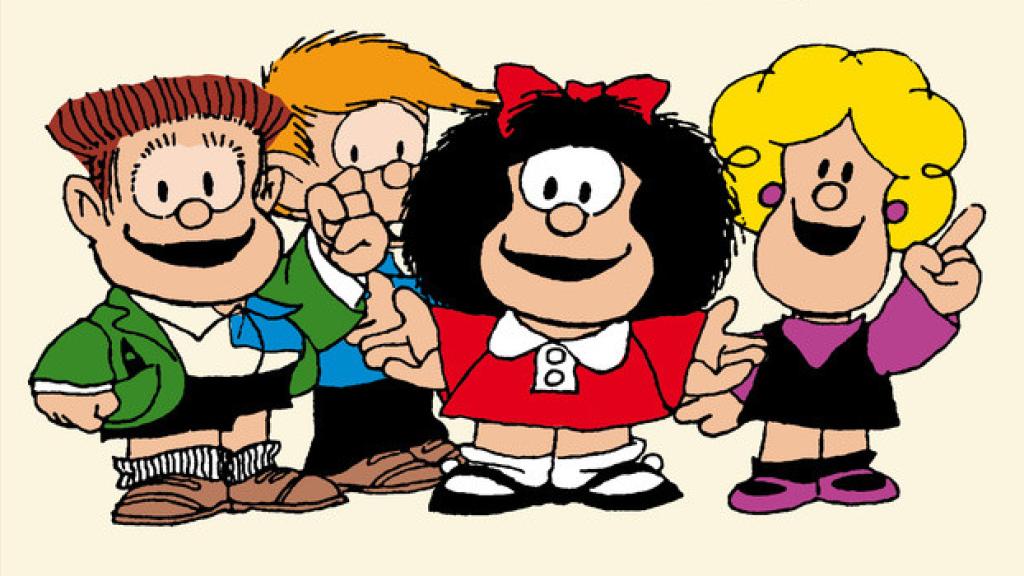 Mafalda y otros personajes de Quino en la ilustración de cubierta de  '¡Amigos para siempre! (La pequeña filosofía de Mafalda)' (Lumen)