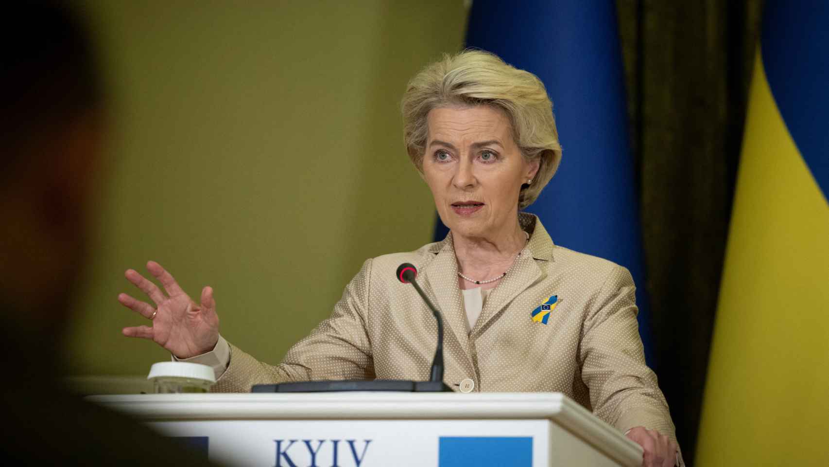 Ursula von der Leyen, durante su visita a Kiev este sábado