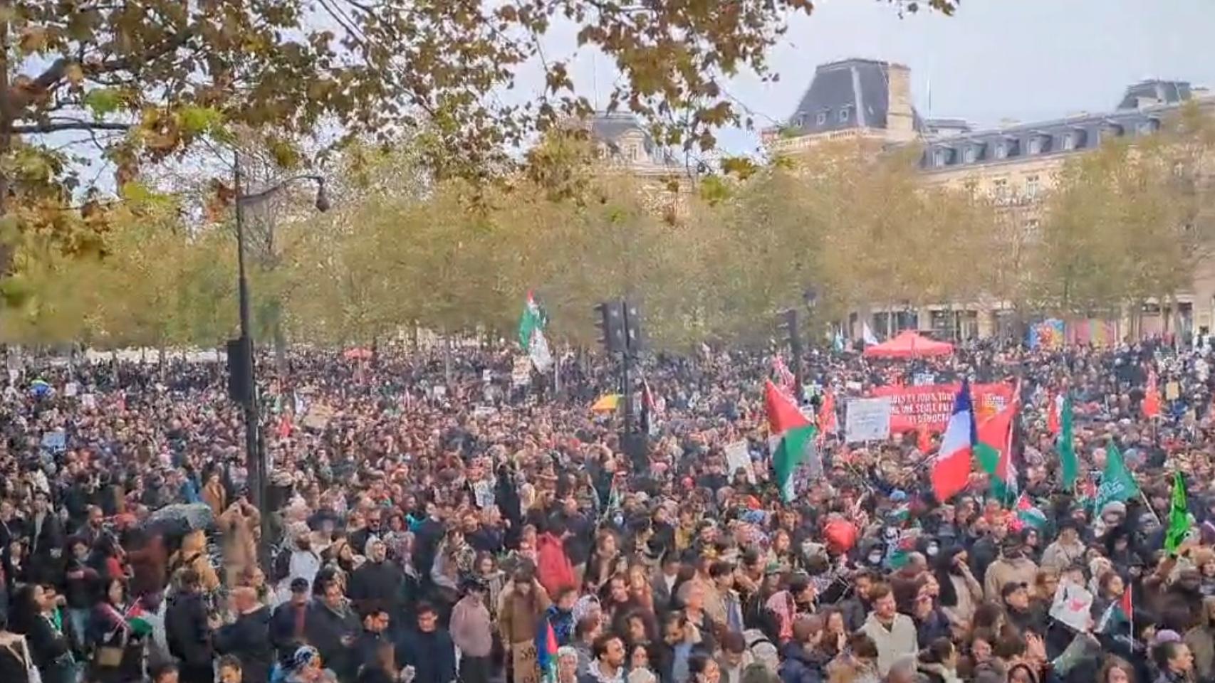 Manifestación a favor de Palestina en París.