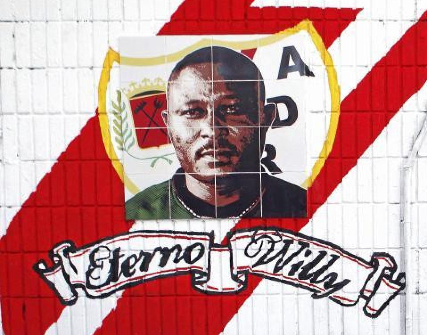 Grafiti en homenaje de Wilfred en Vallecas