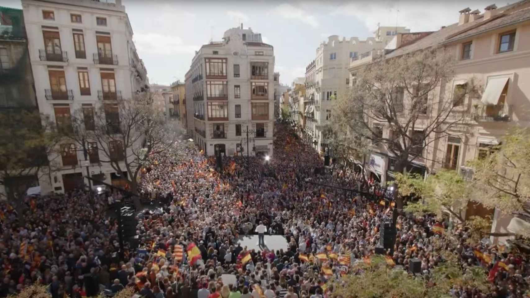 Imagen del acto del PP contra la amnistía en Valencia