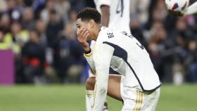 Jude Bellingham se lamenta durante un partido del Real Madrid