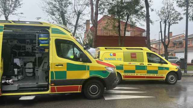 Ambulancias en el lugar del crimen. Foto: 112 Comunidad de Madrid.