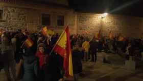 Protestas frente a la sede del PSOE en Toledo.
