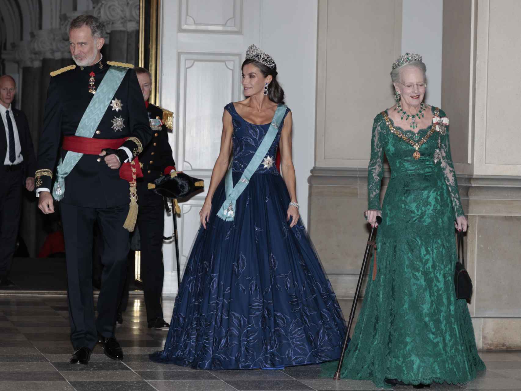 Margarita II con los Reyes de España.