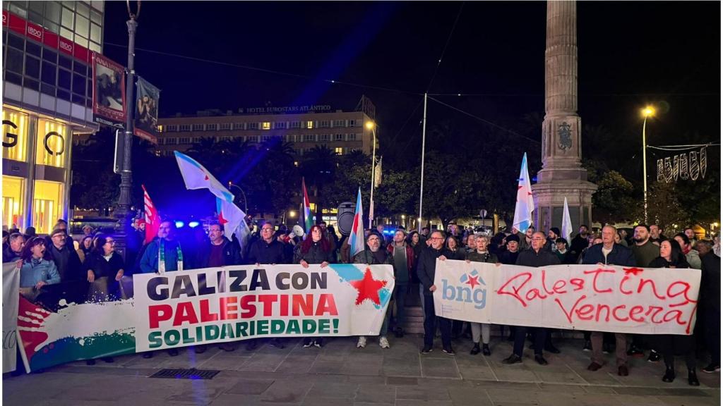 Concentración en apoyo a Palestina en A Coruña