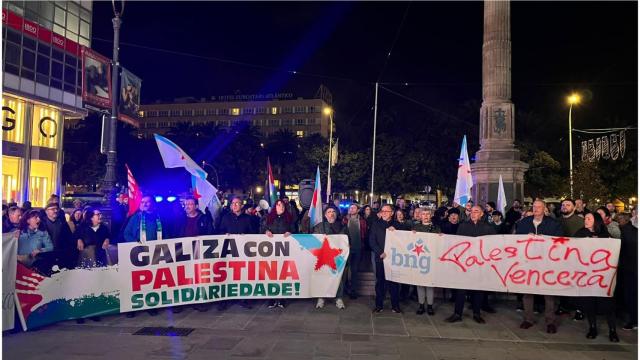 Concentración en apoyo a Palestina en A Coruña