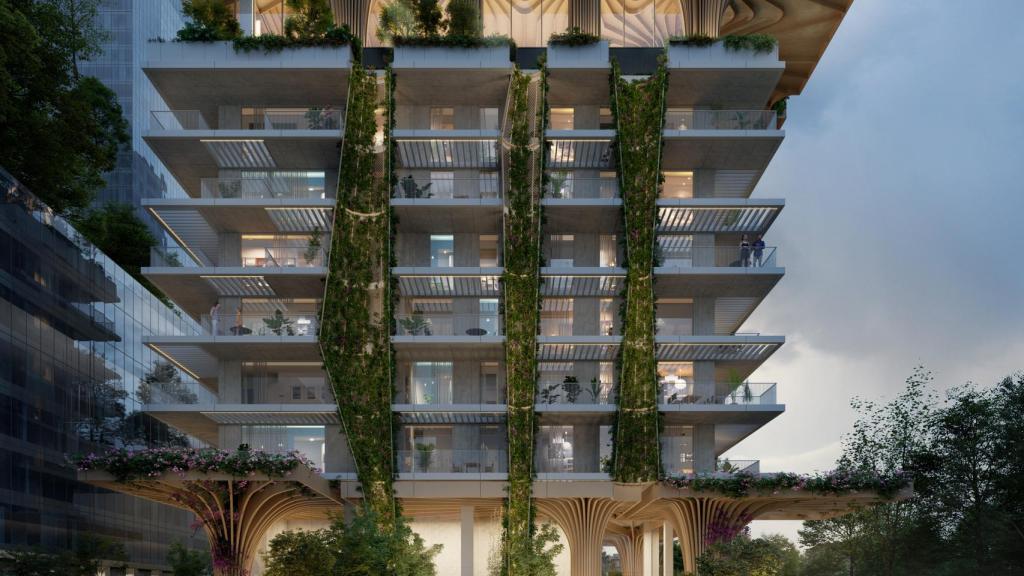 Detalle de una de las edificaciones proyectadas en los suelos de Repsol.