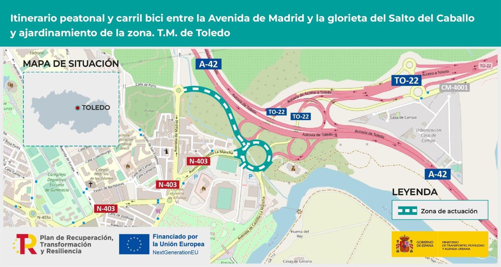 Cortes de tráfico en Toledo. Foto: Ministerio de Transportes, Movilidad y Agenda Urbana.
