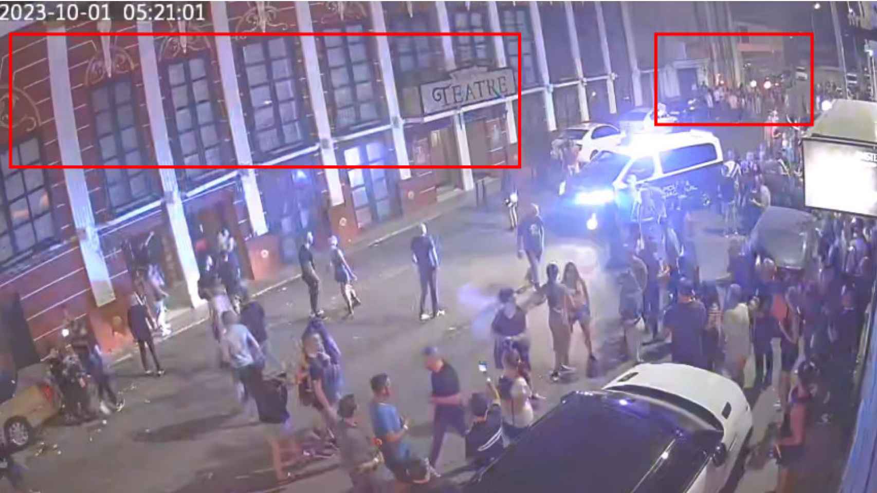 El desalojo de la Discoteca Teatre filmado por las cámaras de seguridad durante la trágica madrugada del 1 de octubre.