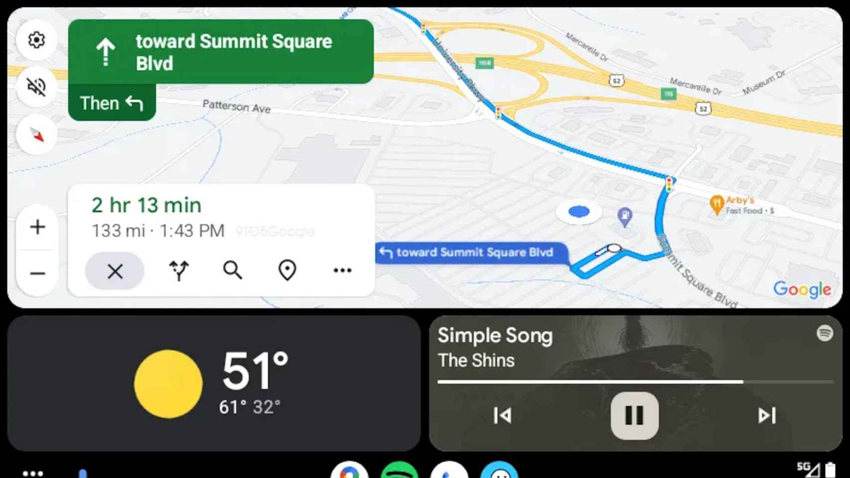 Nueva interfaz de Google Maps en Android Auto 10.8