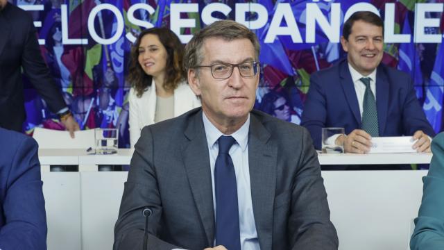 Feijóo  durante la Junta Directiva Nacional del Partido Popular.