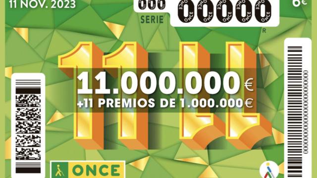 Cupón del sorteo del 11 del 11 de la ONCE.