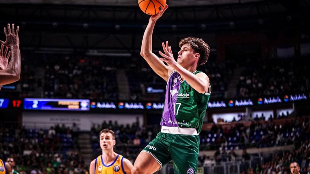 Mario Saint-Supery durante el Unicaja vs. Peristeri