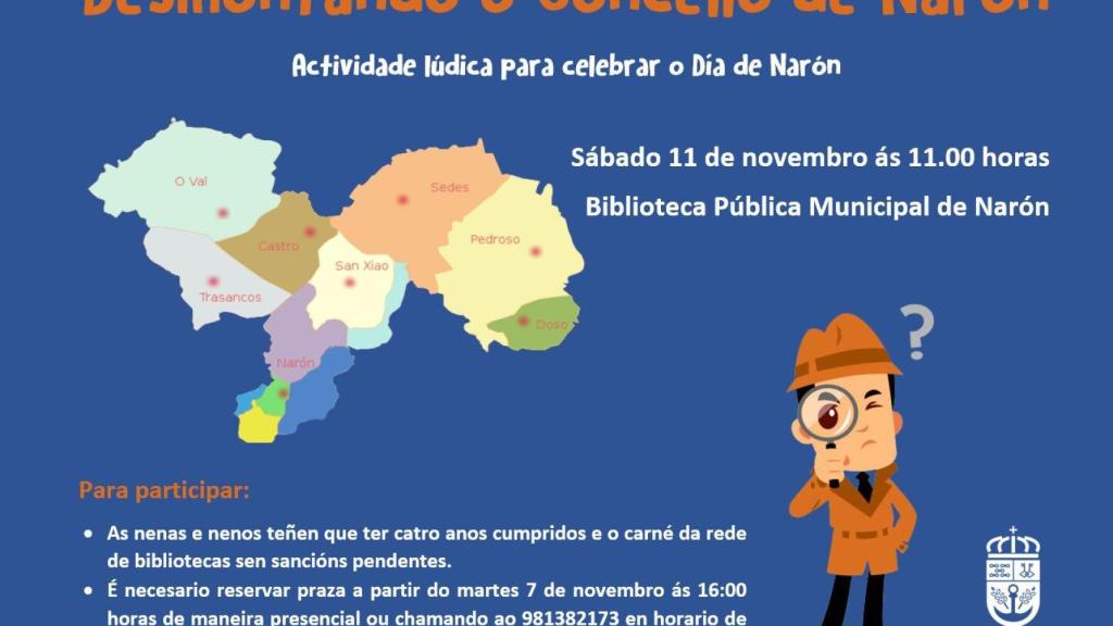 Narón (A Coruña) celebrará el Día del municipio con una actividad lúdica en la biblioteca