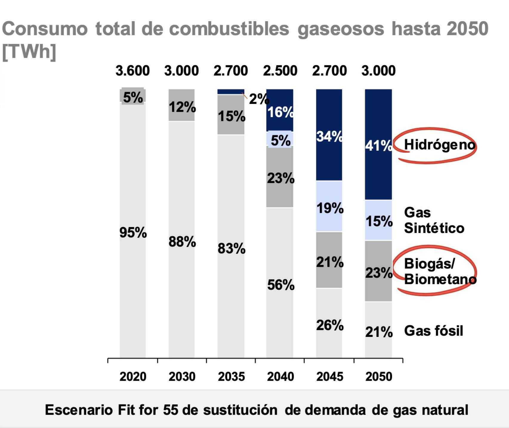 Consumo total de combustibles gaseosos en la UE