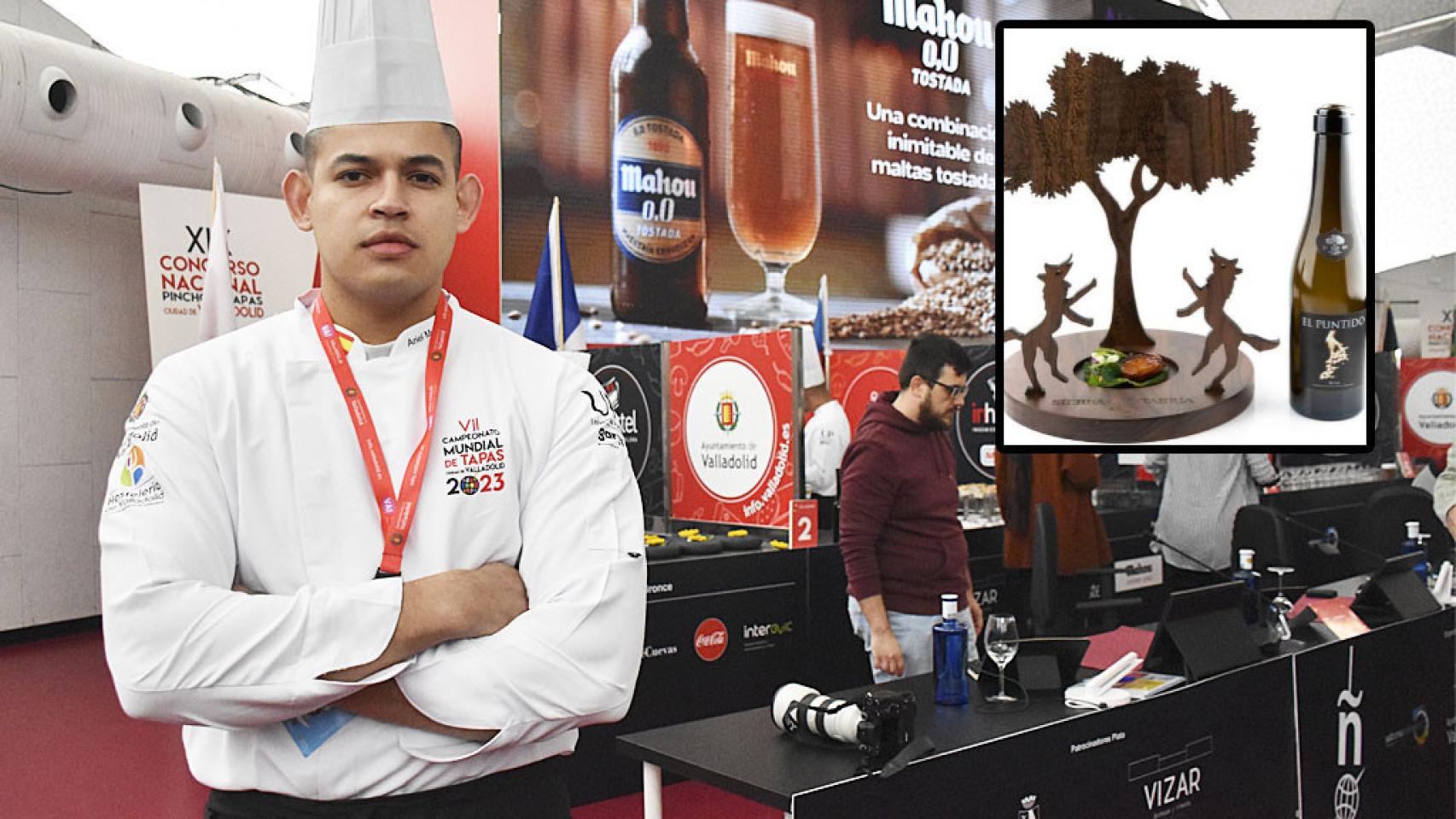 Ariel Mungía, representante de España en el Campeonato Mundial y su pincho