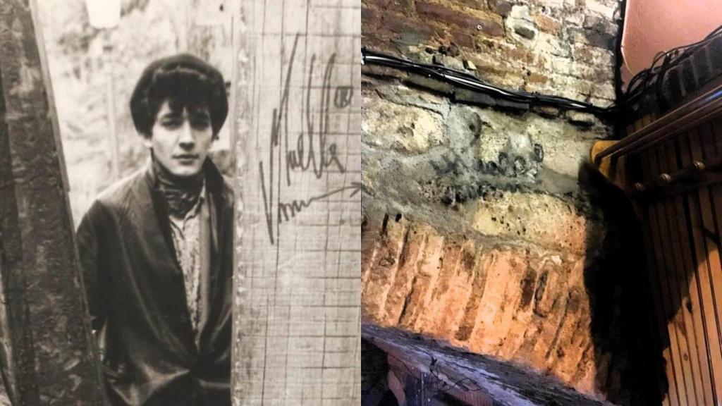 Collage con la firma de 'Muelle' en La Cueva del Jazz de Zamora y una fotografía del artista cedida por la familia al Ayuntamiento de Madrid