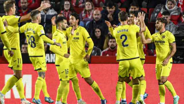Los jugadores del Villarreal celebran un gol en la temporada 2023/2024.