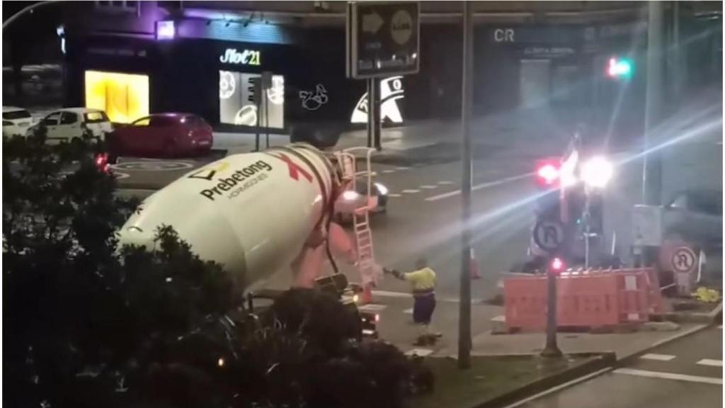 Imagen de las obras en la Avenida de Arteixo