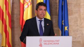 El presidente de la Generalitat valenciana, Carlos Mazón, durante su discurso el pasado 9 d'Octubre en el Palau