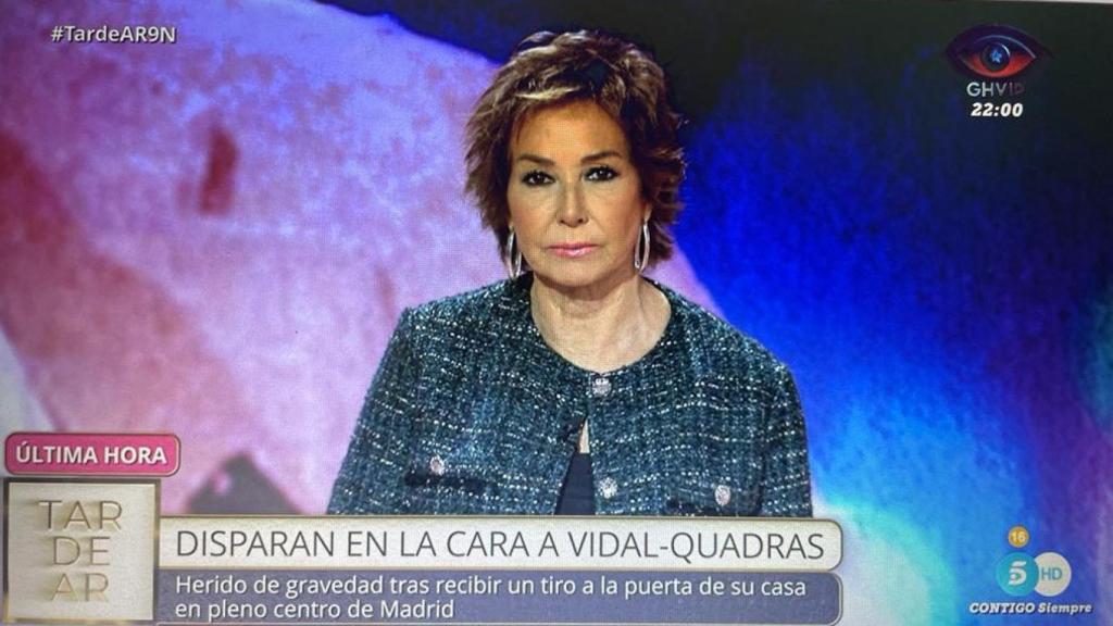 Ana Rosa Quintana, conmocionada por el disparo a Alejo Vidal-Quadras: Toda España ha enmudecido