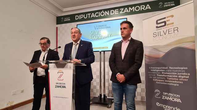 Narciso Prieto, Javier Faúndez y Ramiro Silva en la presentación del V Congreso Silver Economy de Zamora