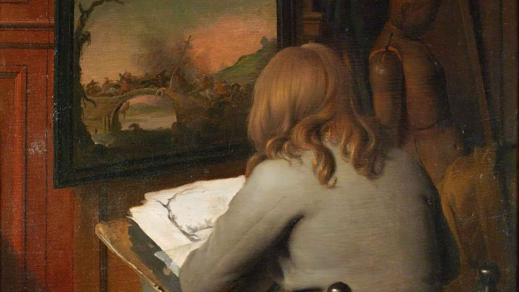 Wallerant Vaillant: 'Joven copiando un cuadro', h. 1670. Foto: Londres, Guildhall Art Gallery, City of London