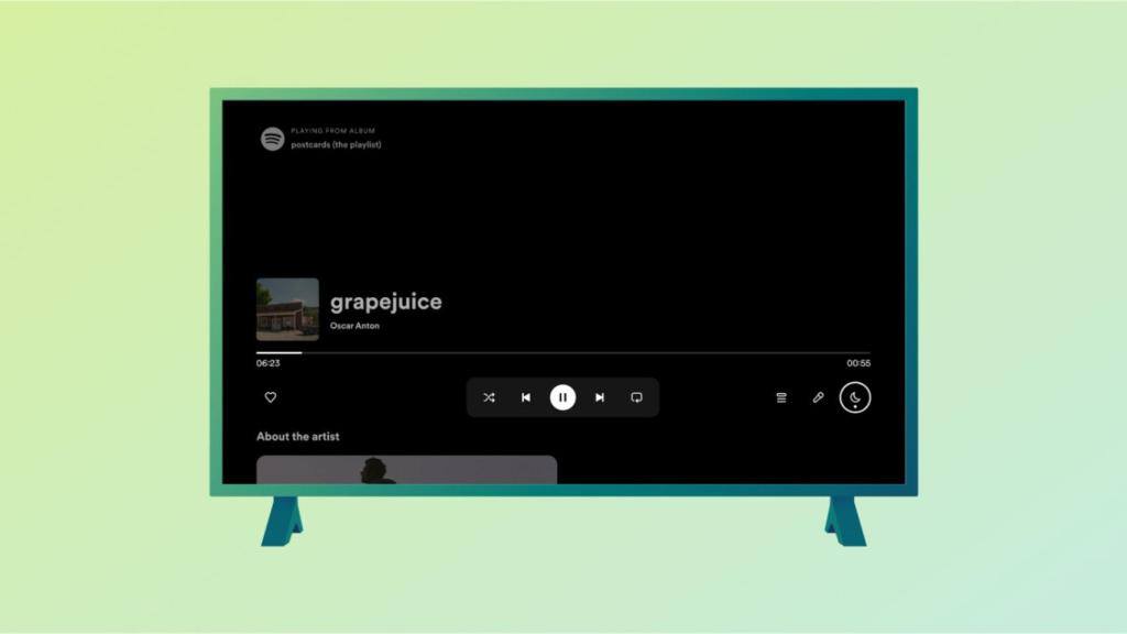 Nuevo modo oscuro de Spotify para televisores