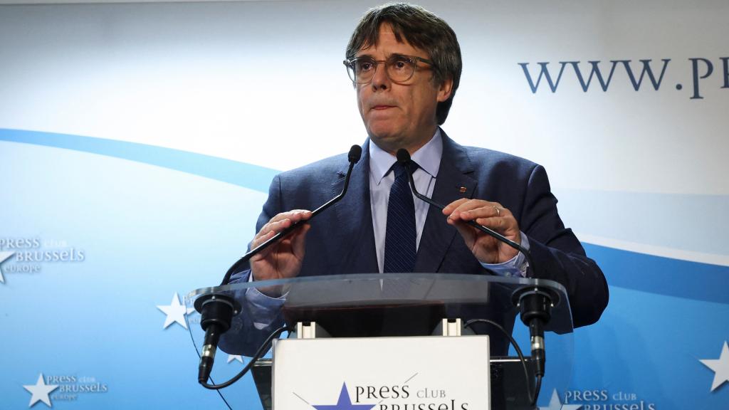 Carles Puigdemont, durante la rueda de prensa de este jueves en Bruselas.