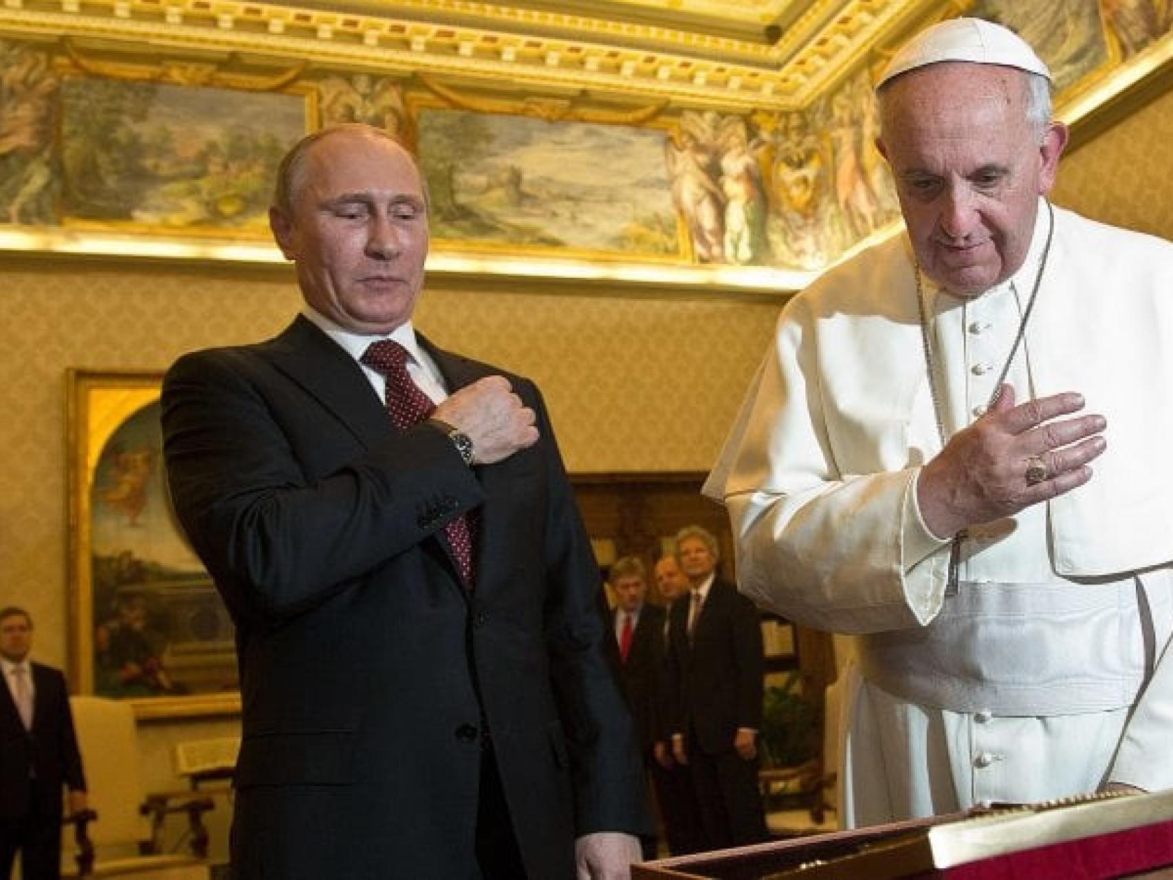 Vladímir Putin y el papa Francisco, durante la última visita del autócrata ruso.
