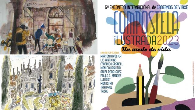 Compostela ilustrada: rincones de Santiago dibujados en cuadernos personales