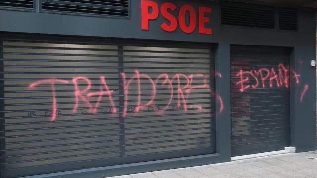 Imagen de la sede del PSOE de Palencia, este viernes.