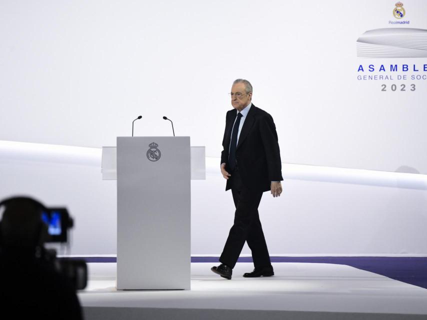 Florentino Pérez, en la Asamblea de Socios del Real Madrid.