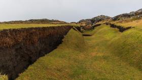 Corrimiento de tierra en Islandia previo a la erupción volcánica