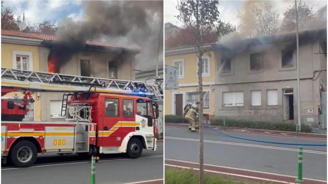 Imágenes de las tareas de extinción de los bomberos